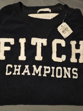 NWT Vintage Abercrombie & Fitch Muscle Fitch Champions Sweatshirt Black Size L